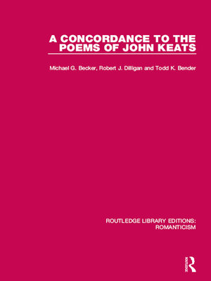 cover image of A Concordance to the Poems of John Keats